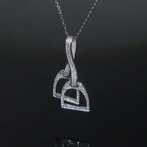 2025 Luxury 925 Silver Sterling Iced Out Bling Cz Paved Horse Hoof Pendant Horseshoe Bit Necklace Women Fashion Jewelry silver / 41with5cm