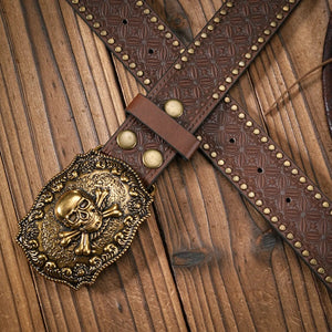 Antikt cowboybälte i läder
