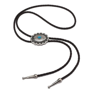 Bolo tie med turkosdetalj och justerbar läderrem
