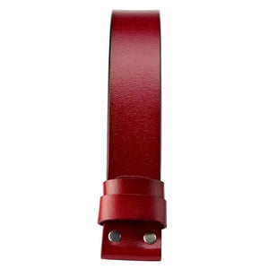 Cowboybälte i Äkta Läder utan Spänne Röd / 100cm