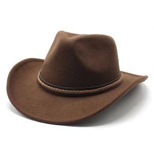 Cowboyhatt med läderfläta Brun / 56-58cm