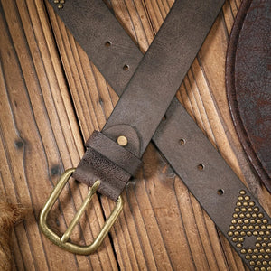 Cowboyläderbälte med Nitmönster
