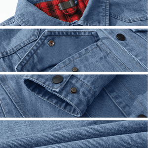 Fodrad denim jacka herr