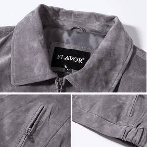 Grå mocka harrington jacka herr