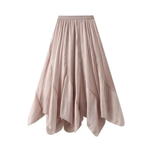 Midikjol med asymmetrisk drapering Rosa / One Size