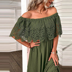 Off shoulder klänning sommar