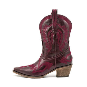 Korta cowboy boots Vinröd / 36