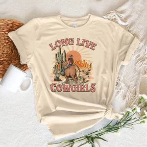 "Should've been a cowgirl" T-shirt Sunset & Cactus / XS