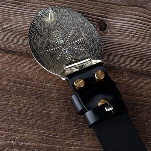 Western Bältesspännen Guld Silver Djurmotiv Floral Gravyr