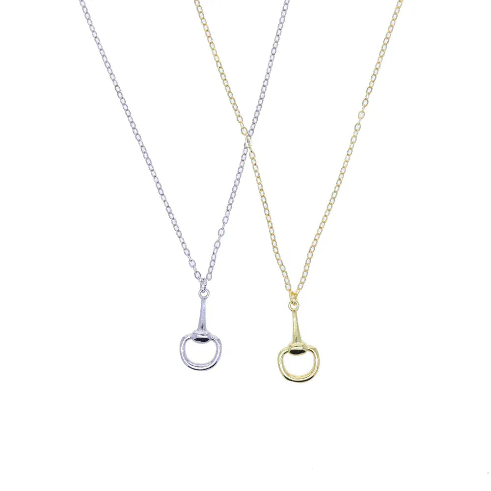 2025 New  925 Sterling Silver High Polished Horse Snaffle Bit Pendant Necklace Fashion European Plain Jewelry For Women Jewelry
