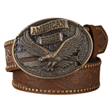 Antik American Pride cowboybälte Brun Gyllene / 120cm