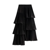 Asymmetrisk lång kjol Svart / One Size