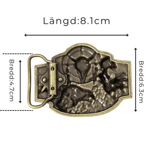 Bältespänne herr western djur vintage metall