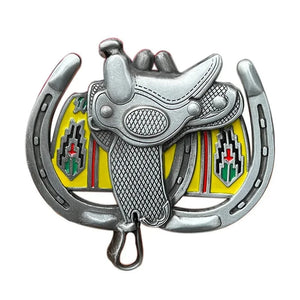 Bältespänne sadel hästsko Färgglad