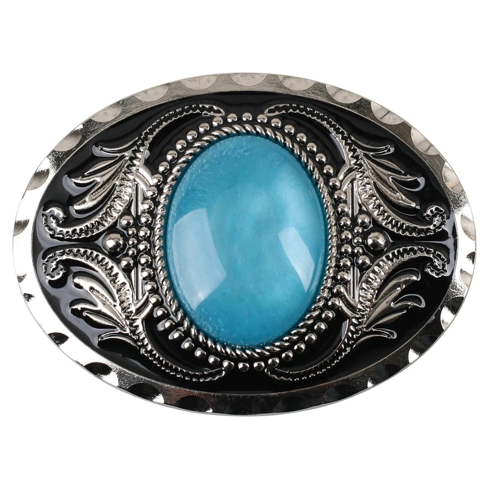 Bältesspänne Oval Sten Himmelsblå