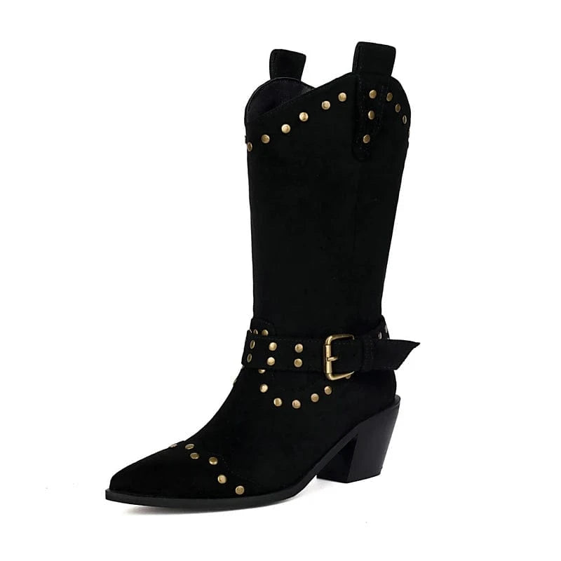 Cowgirl boots mocka Svart / 35