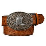 Blommigt cowboybälte Brun / 120cm