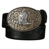 Blommigt cowboybälte Svart / 120cm