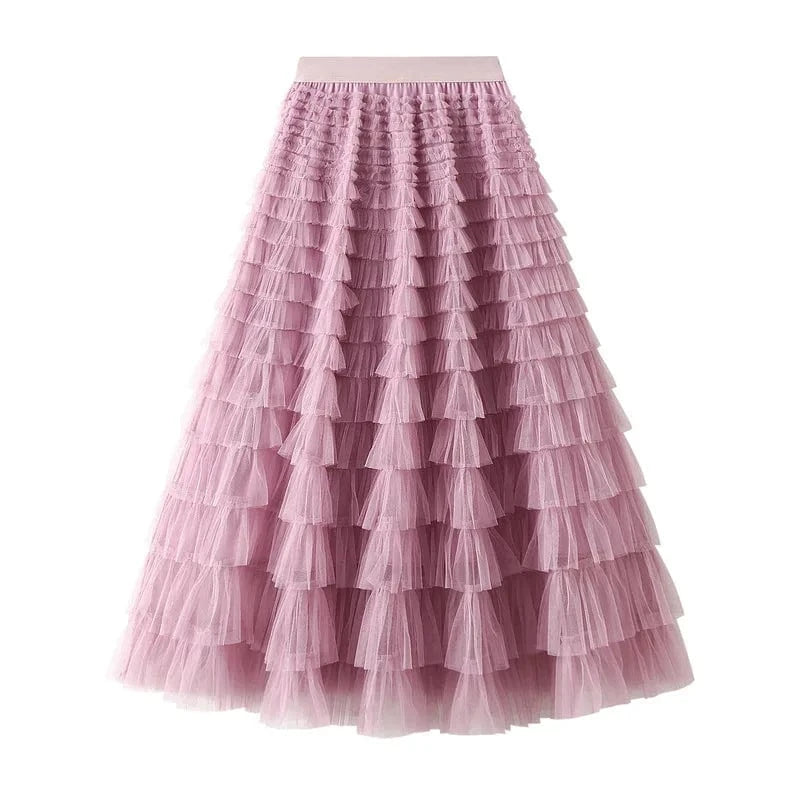 Bohemisk lång kjol Rosa / One Size