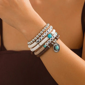 Boho Armband med Western Berlocker Flerfärgad 2