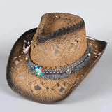 Boho Cowboy Stråhatt Mörkbrun / About 58cm