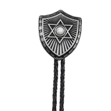 Bolo tie i form av sexuddig stjärna med natursten Vit