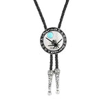 Bolo tie i rund form med stjärnmotiv Blå