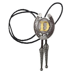 Bolo tie med bokstavsemblem A–Z Silver D