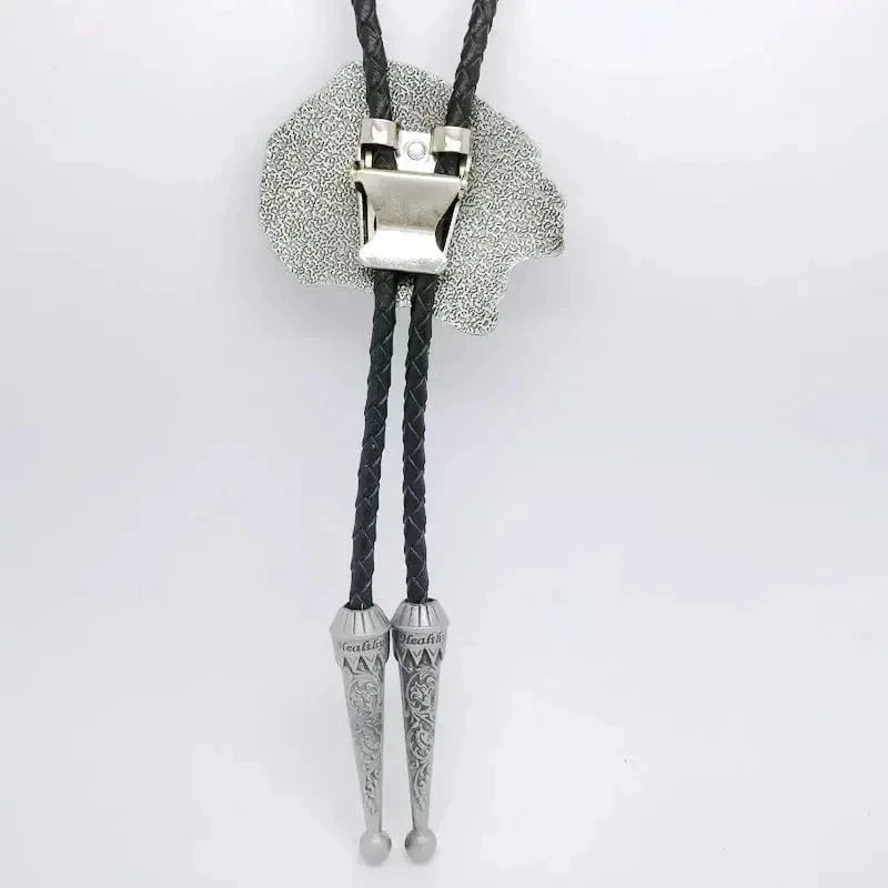 Bolo tie med indianskt motiv i antiksilver