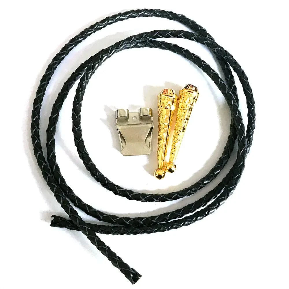 Bolo tie med korslagda revolvrar i metall
