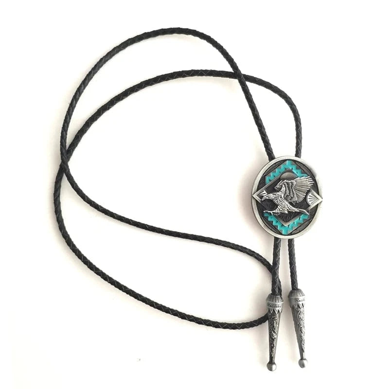 Bolo tie med örn och turkosdetaljer Silver och turkosblå