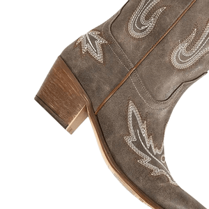 Broderade Cowgirl Boots i Mocka