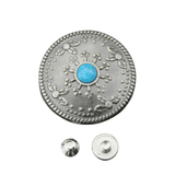 Concho 25 mm i Antiksilver med Färgsten Blå A