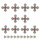 Concho korsdesign med turkos Röd / 10St