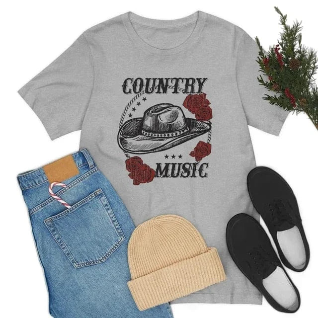 "Country Music" T-shirt Grå / S