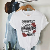 "Country Music" T-shirt Vit / S