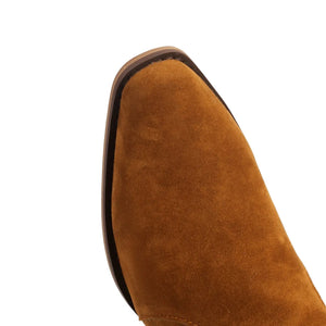 Moderna Cowgirl Boots i Mocka med Fransar