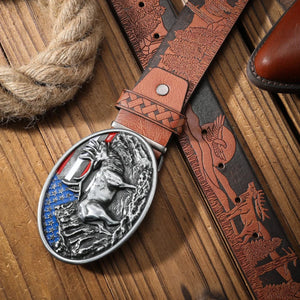 Cowboybälte amerikanskt älgspänne