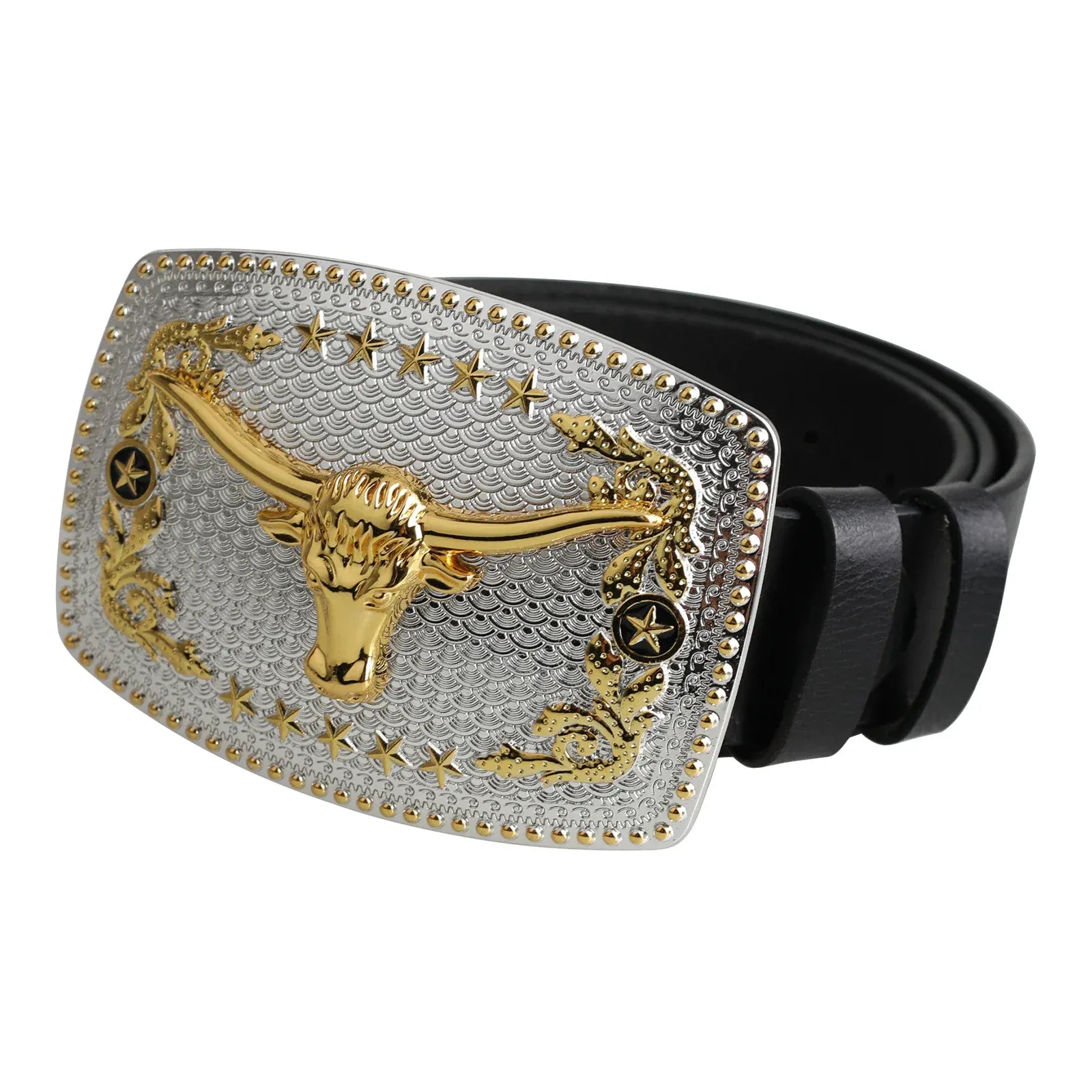 Cowboybälte i äkta läder