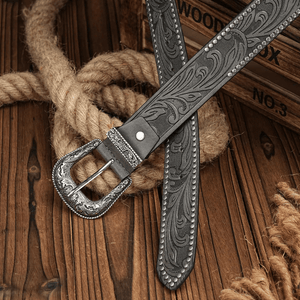 Cowboybälte med Antiksilver Spänne