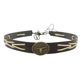 Cowboyhattband antikt tjurhuvud Mörkbrun / 56-58cm