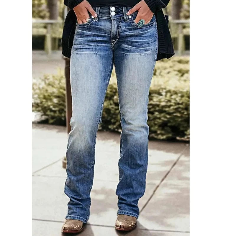 Cowgirl style jeans med bemfickor