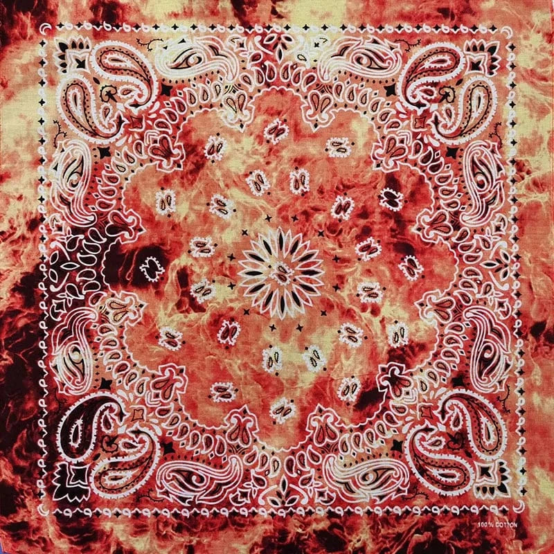 Eldfärgad Tie-dye Paisley Bandana Eldfärgad