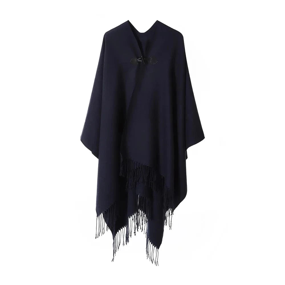 Elegant poncho jacka dam Marinblå / One Size