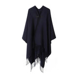 Elegant poncho jacka dam Marinblå / One Size