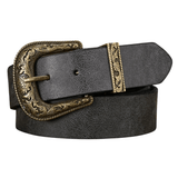 Elegant Westernbälte Blomspänne Svart / 120cm