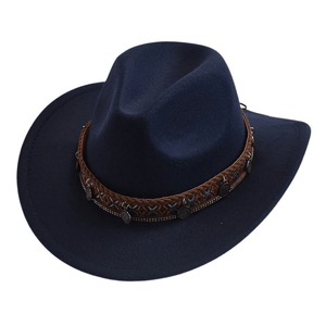 Elegant westernhatt för vuxna Marinblå / One Size