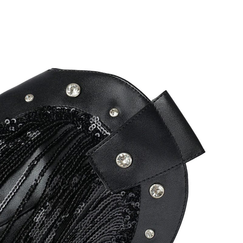 Fransiga Cowboyboots i Glansig Läderlook med Kilklack