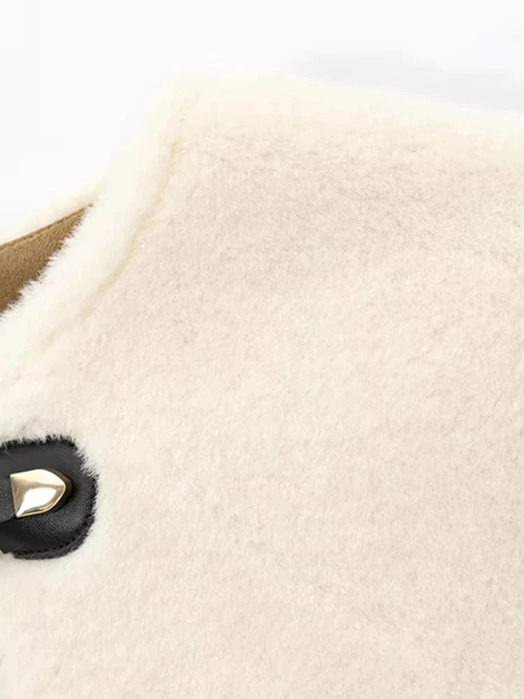 Fuskpäls jacka dam beige
