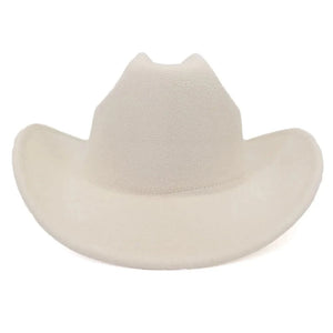 Klassisk cowboyhatt filt Offwhite / 56-58cm